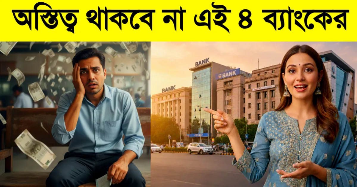 এই ৪ টি ব্যাংকের অস্তিত্ব থাকবে না আর, লাখ লাখ গ্রাহকের জমানো টাকার কি হবে ?